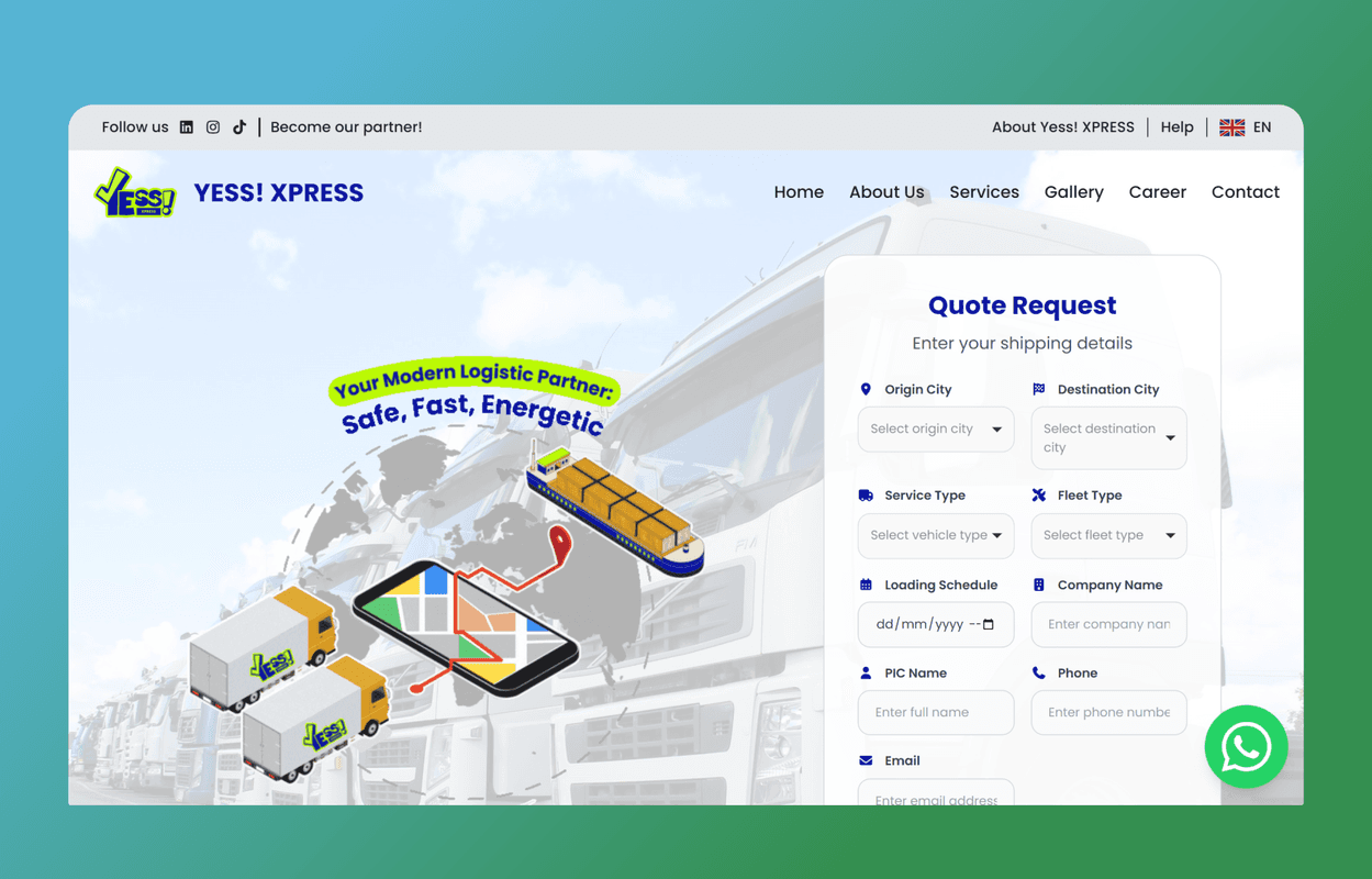 Yess Xpress Landing Page