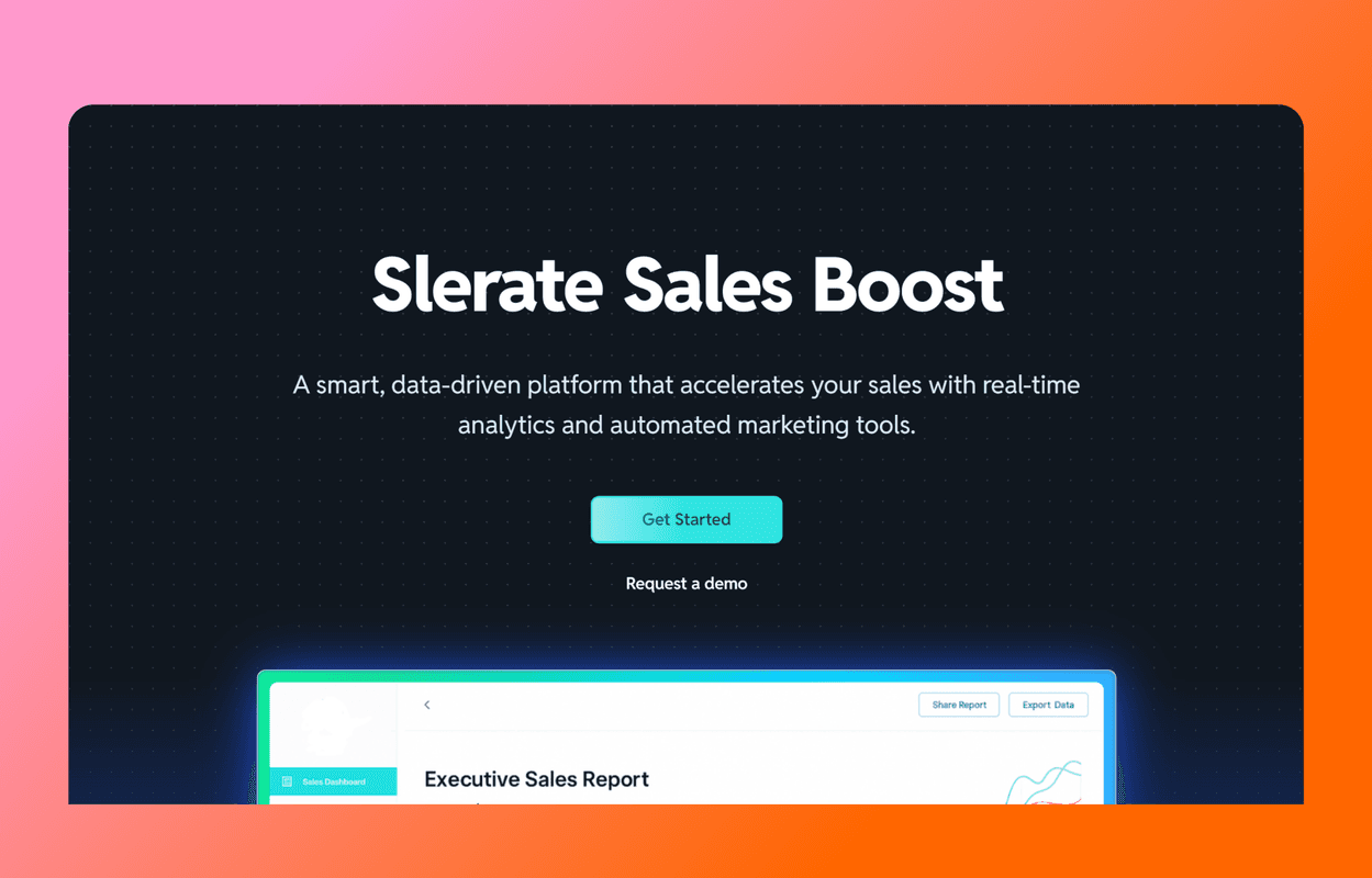 Slerate Boost Landing Page
